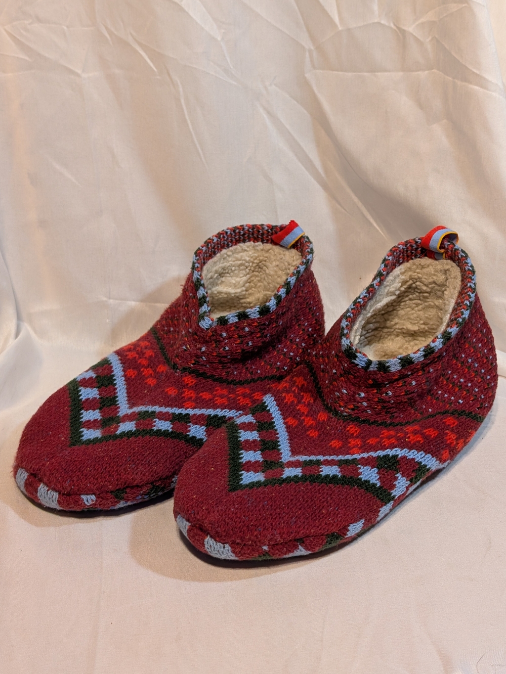 Bombas Red Knit Sherpa-Lined Women's Slipper Boots